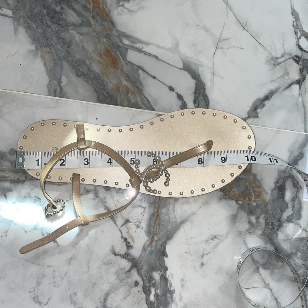 Chanel Nude & White Pearl Thong Flat Sandals🤍 - Picture 16 of 17